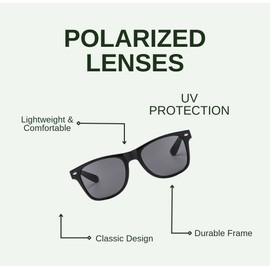 Square Polarized Sunglasses for Men & Women – UV Protection, Retro Unisex Shades for Driving, Hiking, Fishing & Sports