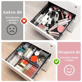Juego De Organizadores De Cajones Transparentes, Organizadores De Cajones De Plástico, Bandejas De Organizadores De Cajones Para Maquillaje, joyas,...