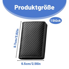 MigWoo Smart Wallet Men's Card Wallet with RFID Protection, Slim Wallet for Cards and Cash, Carbon Fibre Design, 9.7 cm x 6.5 cm