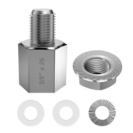NICEDACK Bicycle Axle Adapter for 3/8 Inch x26 Full Axle, Bicycle Trailer Clutch Adapter, (Silver)