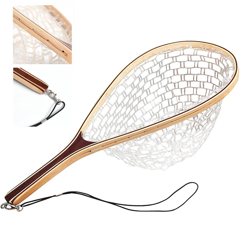 Fly Fishing Landing Net Trout Bass Nylon Mesh Catch and