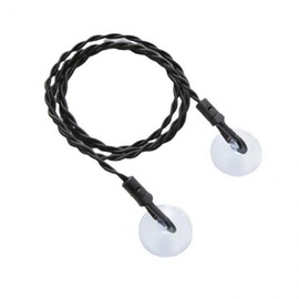 Suction Cup Travel Camping Portable Clothesline Black 2ea