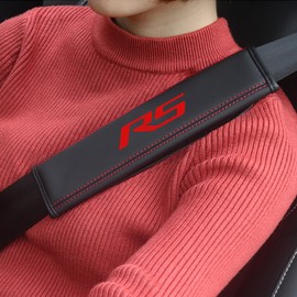 Magaradula fit Camaro RS Seat Belt Covers Compatible with Camaro RS car Accessories Shoulder Strap Pads Leather 2pcs Comfortable Safety Driving. (Black) (H-HJD-RS)