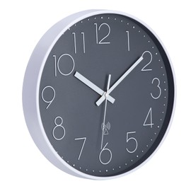 VIVILINEN Radio-Controlled Clock Silent Wall Clock Without Ticking Noises Modern Radio Wall Clock Silent Wall Clock Non-Ticking Hanging Clock for Living Room Bedroom Office Kitchen 30 x 30 cm / 12
