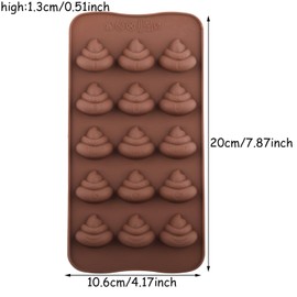 EPYHREHM 15 Cavity Poop Silicone Chocolate Molds For Chocolate Candy Set Of 2