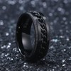 King Will Intertwine 8mm Spinner Ring Black Stainless Steel Fidget