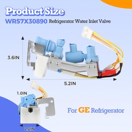 WR57X30890 Refrigerator water inlet valve Compatible with GE Refrigerator, Replaces WR57X26569 WR57X30891 4960186 AP6891693 PS12727426 EAP127274