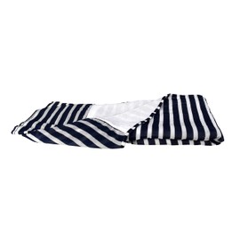 Multi Purpose Lined Towel Sarong Beach Mat Pure Cotton Yoga Pilates Bath Beach Blanket Navy Stripe