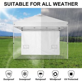 SANWAY Instant Canopy Tent Sunwall, 10x10 Canopy Sidewalls Splicable with Silver Coating, 2 Storage Pockets, 1 Pack Sidewall Only (Dark Gray)