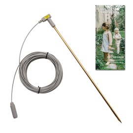 MOKIKUBA Grounding Rod with 40ft Wire, Connects Your Body to The Earth, Great to Use with Earthing Sheet, Grounding Mat, Pillowcase, Pad (Copper)