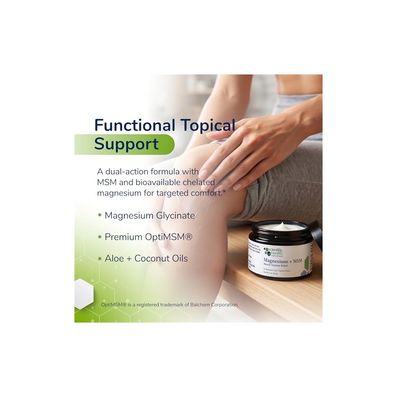 Crema de recuperación muscular con magnesio y MSM, 85 g