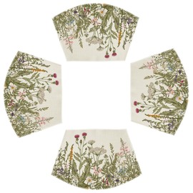 Artoid Mode Wild Flower Round Table Summer Wedge Placemats Set of 4, Seasonal Kitchen Dining Table Decoration for Indoor Party Home