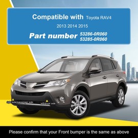 Goholy Car Front Bumper Tow Hook Cover Compatible with Toyota RAV4 2013 2014 2015 Trailer Cover Cap 53286-0R060 53285-0R060 Trailer Cover Towing Eye Cap Matte Black Left Side