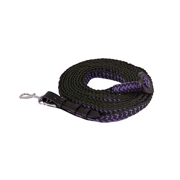 Purple & Black Flat Braided Nylon Lunge Line with Removable