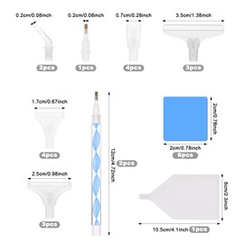 26pcs Diamond Point Drill Pen, Refillable Wax Pens Dotz Painting Tools for Quickly Pick up Beads Painting DIY (Blue)