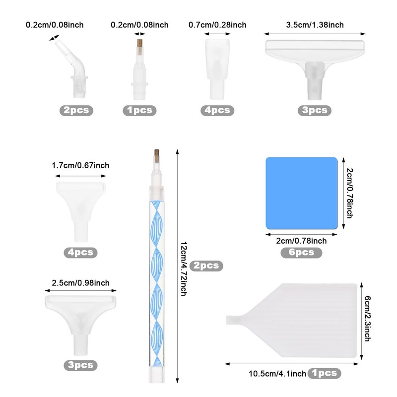 26pcs Diamond Point Drill Pen, Refillable Wax Pens Dotz Painting