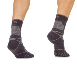 MICO Trekking Short Socks Made of Micotex + Lycra Fibre, Unisex, Medium Weight, for Men and Women, gray