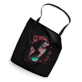 World Map Digital Glitch Tote Bag