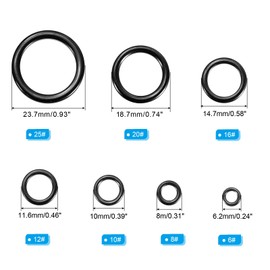 PATIKIL Fishing Rod Repair Kit 0.24-0.93in, 100Pcs 7 Size Ceramic Guides Ring Replacement Fishing Pole Eyelet Repair for Saltwater Freshwater, Black