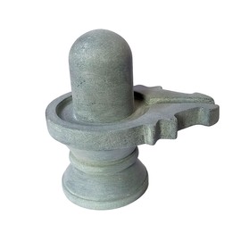 athizay Stone Shivling Statue Made in Banaras Shiva Linga Idol Grey Color Statue for Meditation Puja Room Religious god Idols Shiva Lingam (6 x 4 x 6.5 cm)