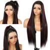 13X6 Black and Red Glueless Synthetic Lace Front Wig 26IN