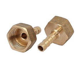 sourcingmap G3/8 Female Thread 6mm Dia Brass Barb Type Hose Tubing Fittings Connectors 2pcs