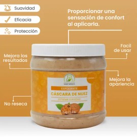 Exfoliante De Cascara De Nuez Facial & Corporal (1 Kilo) Tipo de envase Tarro Tipos de piel Todo tipo de piel