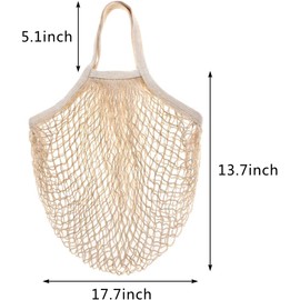 CABAX Cotton Mesh Produce Bags, Reusable Grocery Fruit Food Bags, Net String Shopping Tote Bag, Pack of 2