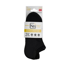 No Nonsense Women's ExpanTech Recycled Polyester No Show Socks, Black - 3 Pair Pack, 4-10