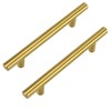 LONTAN 15 Pack Gold Cupboard Handles 128mm Gold Kitchen Handles Drawer Pulls Cupboard Door Pulls for Cabinet Wardrobe Bathroom Stainless Steel