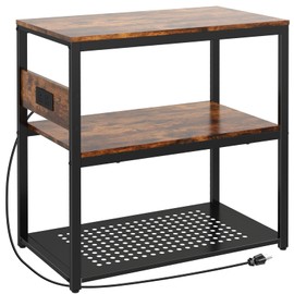 Livofloral 20-29 Gallon Fish Tank Stand With Power Outlets, 3-Tier Metal Aquarium Stands, Breeder Reptile Tank Stand with Shelf for Home Office, 660LBS Capacity, 29.5 x 15.8 x 30.1 inches, Brown