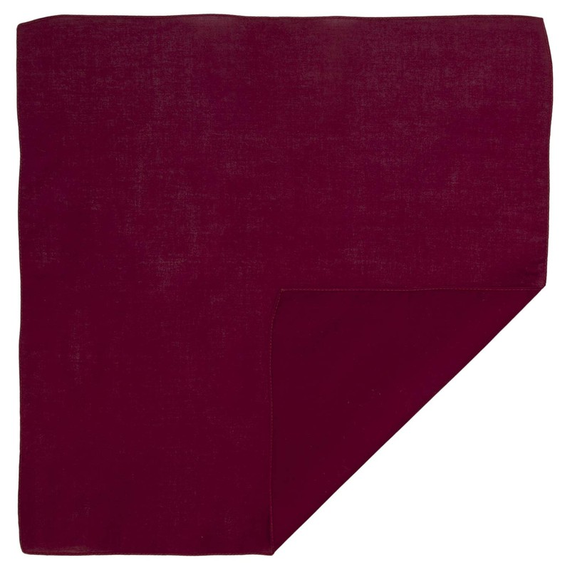 Wine (Burgundy) Solid Bandana - Single Piece 22x22*