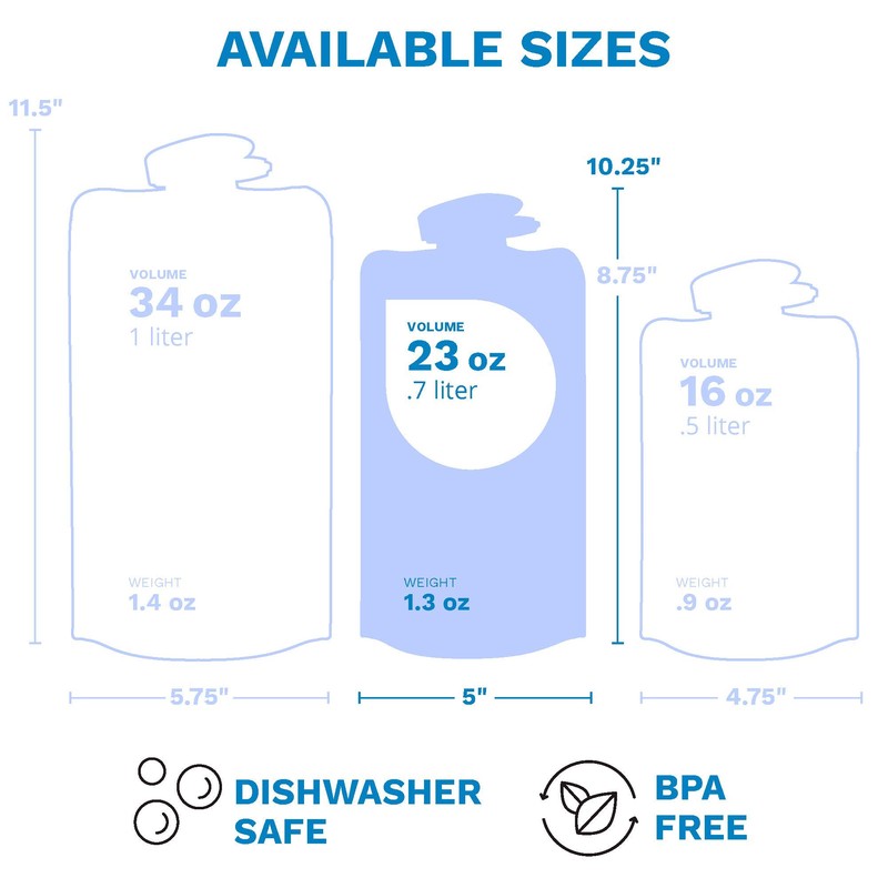 Vapur Solid Foldable Wide Mouth Water Bottle - 0.7L, Magenta