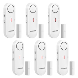 TechRise Door Alarm Sensor, Door Sensor for Home Security, 2-in-1 Alarm & Chime, 3-level Volume Control, Door Sensor Alarms for Home Security, for Child Safety, Home Shop Security (6 PCS)