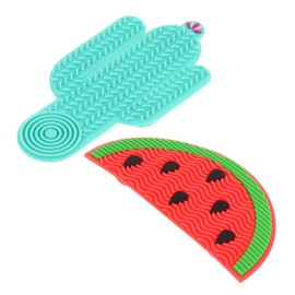 PACKOVE 2pcs Makeup Brush Cleaning Mat Efficient Beauty Cleaning Tool for Home Salon Use Compact Design with Suction Cups and Storage