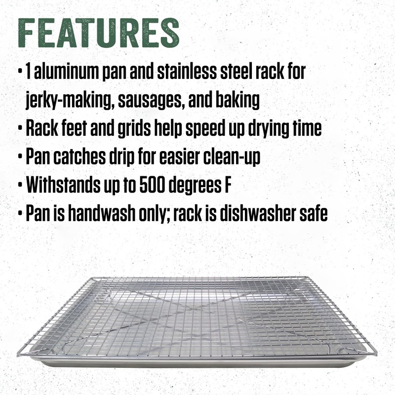 LEM Products 18” by 13” Jerky Pan and Rack Set,