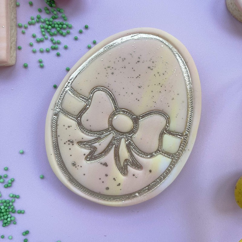 LissieLou Easter Egg with Bow Cookie Cutter and Stamp Easter