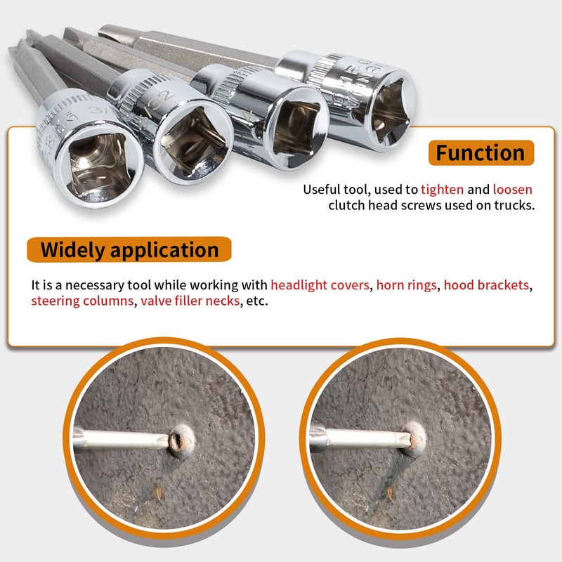 johntruck 4 Pack Clutch Head Bit Socket Set Used with