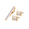 Charles William Stunning Silver and Gold Cufflinks and Tie Clip