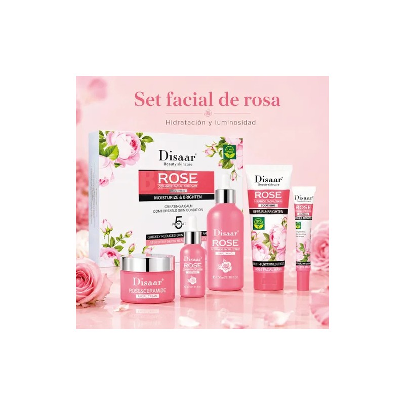 Crema Extracto Rosas. Ceramidas, Arrugas, Hidratante, 5 Pzs