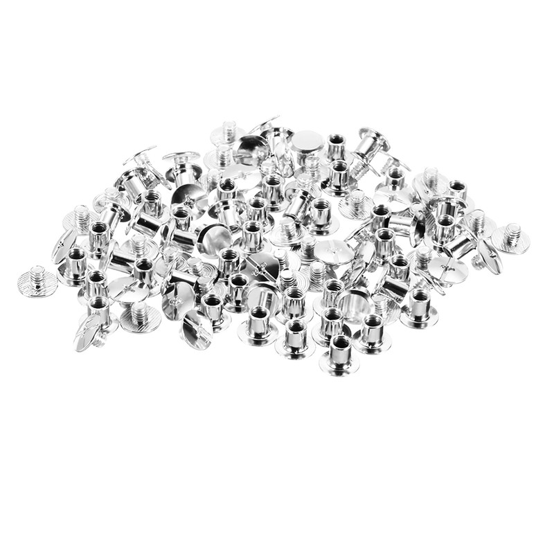 JXPXJMY 50 PCS Chicago Screw Set, Carbon Steel Binding Rivets