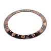 Watch Bezel Insert 38mm Black Base Rose Gold Digit Ceramic