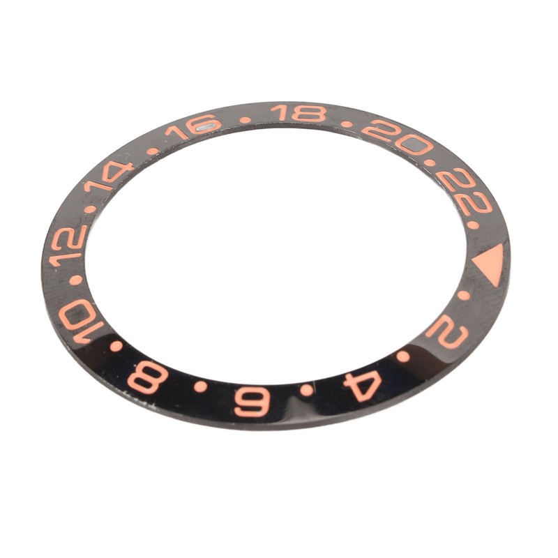 Watch Bezel Insert 38mm Black Base Rose Gold Digit Ceramic