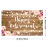 Lofaris Rustic Retirement Banner Backdrop for Women Pink Floral Happy