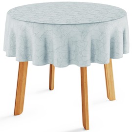 Filumi Tablecloth 140 x 140 cm Round Silver Washable for Indoor Outdoor Marble Pattern Manil