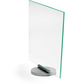 Deflecto Classic Rotating A4 Straight Table Stand Portrait 215x328x65mm Crystal Clear Double Sided Display Silver Base Menu Card Holder Advertising Display