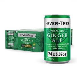Fever-Tree Ginger Ale - Premium Quality Mixer - Refreshing Beverage for Cocktails & Mocktails. Naturally Sourced Ingredients, No Artificial Sweeteners or Colors - 5.1 Fl Oz Cans - Pack of 24