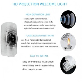 Never Fade Door Light Logo,HD LED Welcome Lights Lamp Door Light Puddle Lights Kit Compatible with LS/ES/is/LX/RX/GS/GX/RC/UX(2PCS)