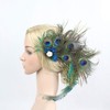 Frcolor 1920 Peacock Feather Hair Clip Gatsby Flapper Peacock Feather