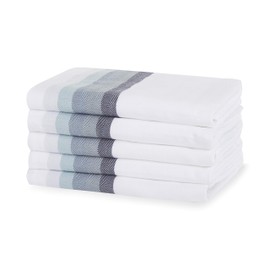 Sticky Toffee 100% Cotton Tea Towel - Multicoloured Grey Herringbone Stripe Pattern, Pack of 5 | Kitchen Towel Set | Absorbent, Strong, Quick Dry | Home & Bathroom Accessories